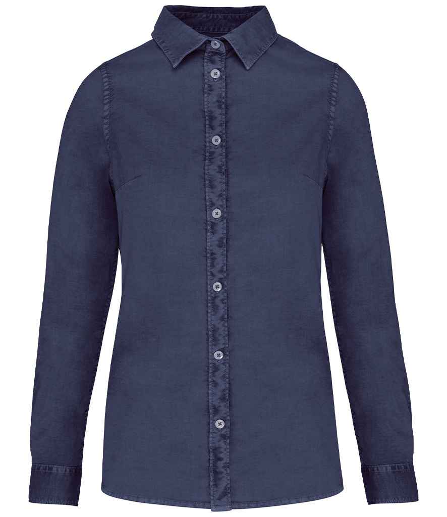 Native Spirit Ladies Washed Long Sleeve Shirt NS503