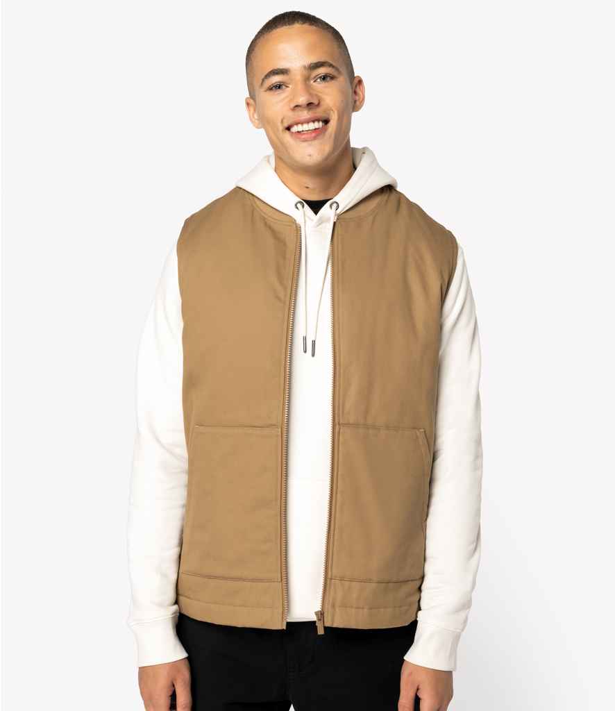 Native Spirit Unisex Twill Bodywarmer with Varsity Collar NS623