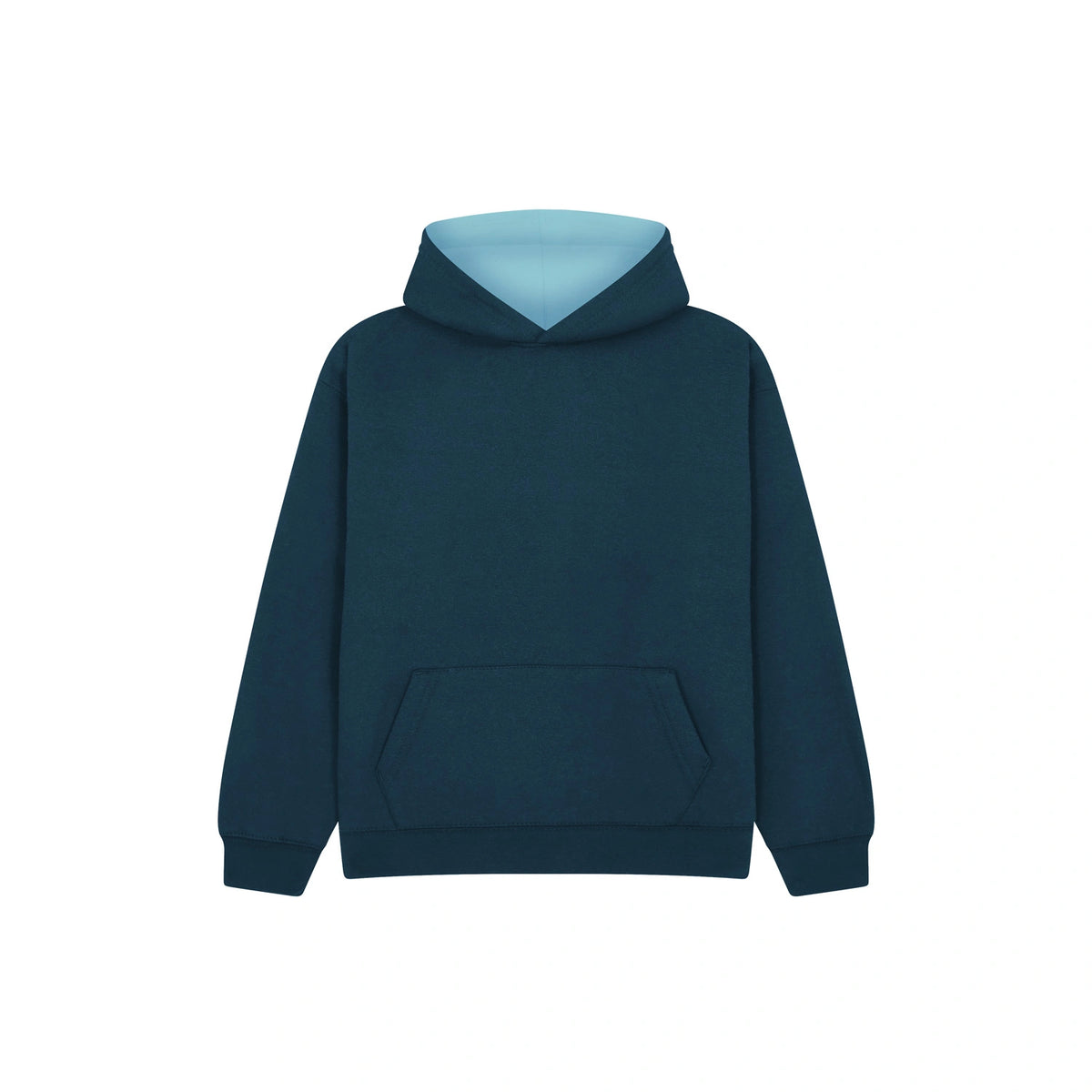 Cotton Ridge - Eclipse Kids Premium Contrast Hoodie - Navy / Powder Blue