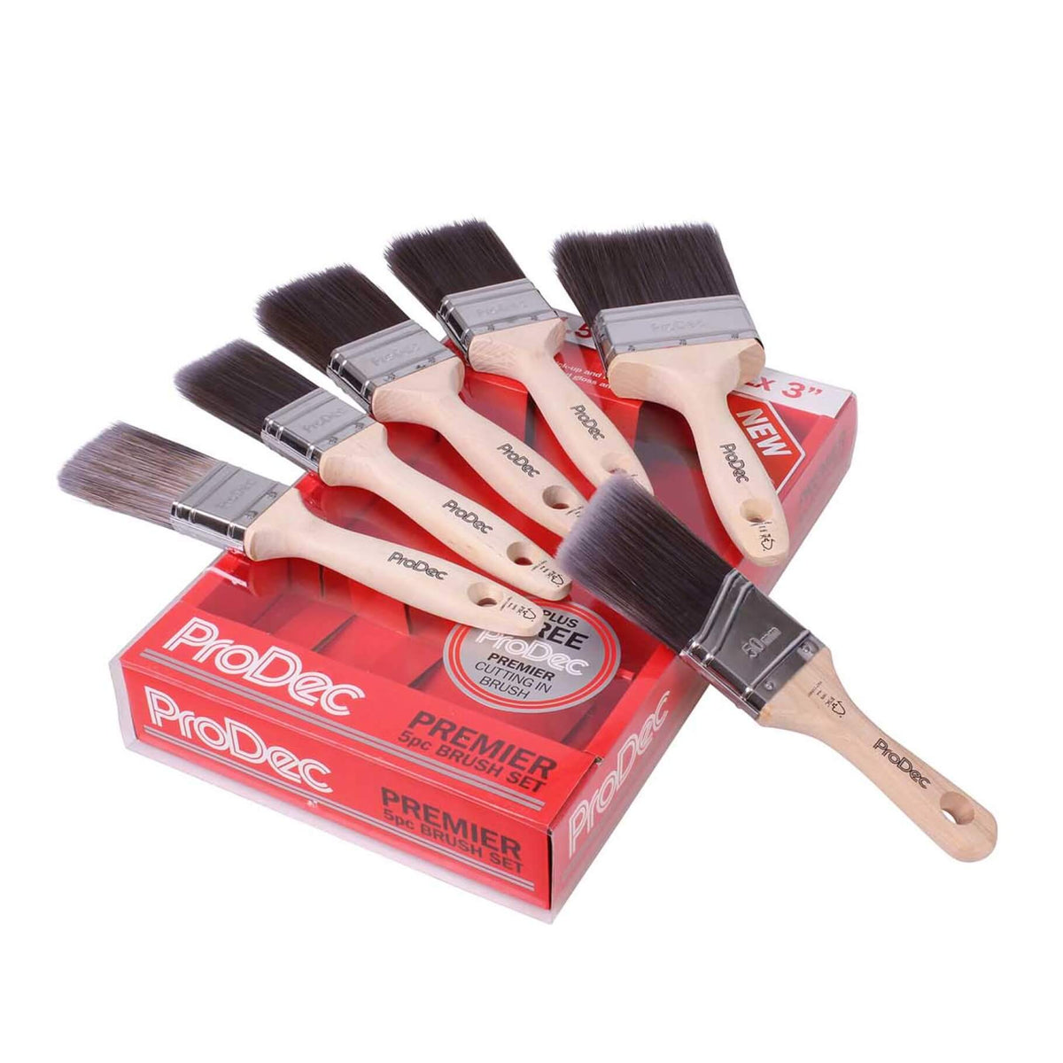 ProDec 6pc Premier Synthetic Brush Set inc. Free Woodworker Brush