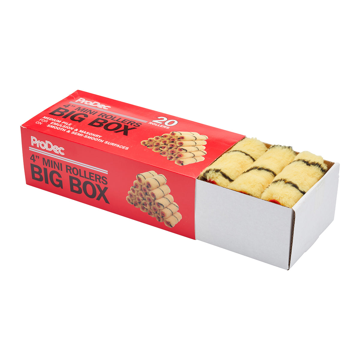 ProDec 20pk Big Box 4" Tiger Medium Pile Mini Roller