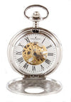Silver Patterned Half Hunter Mechanical Pocket Watch by Dalaco