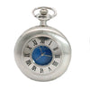 Silver & Blue Quartz Half Hunter Pocket Watch by Dalaco