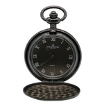 Gun Metal Quartz Full Hunter Pocket Watch by Dalaco