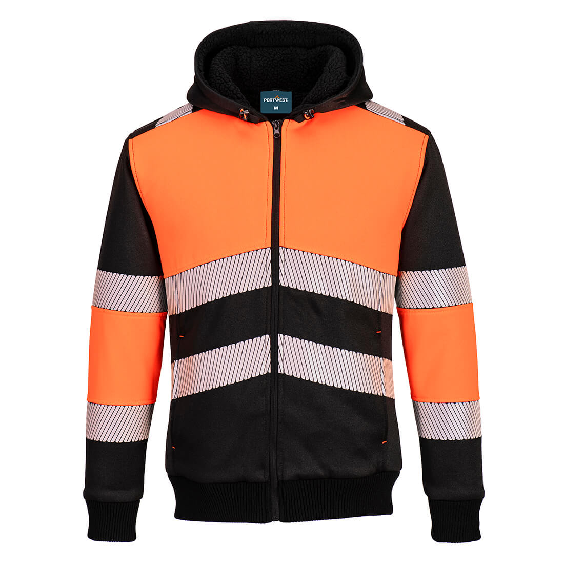 Portwest PW3 Hi-Vis Zipped Class 1 Winter Hoodie PW377