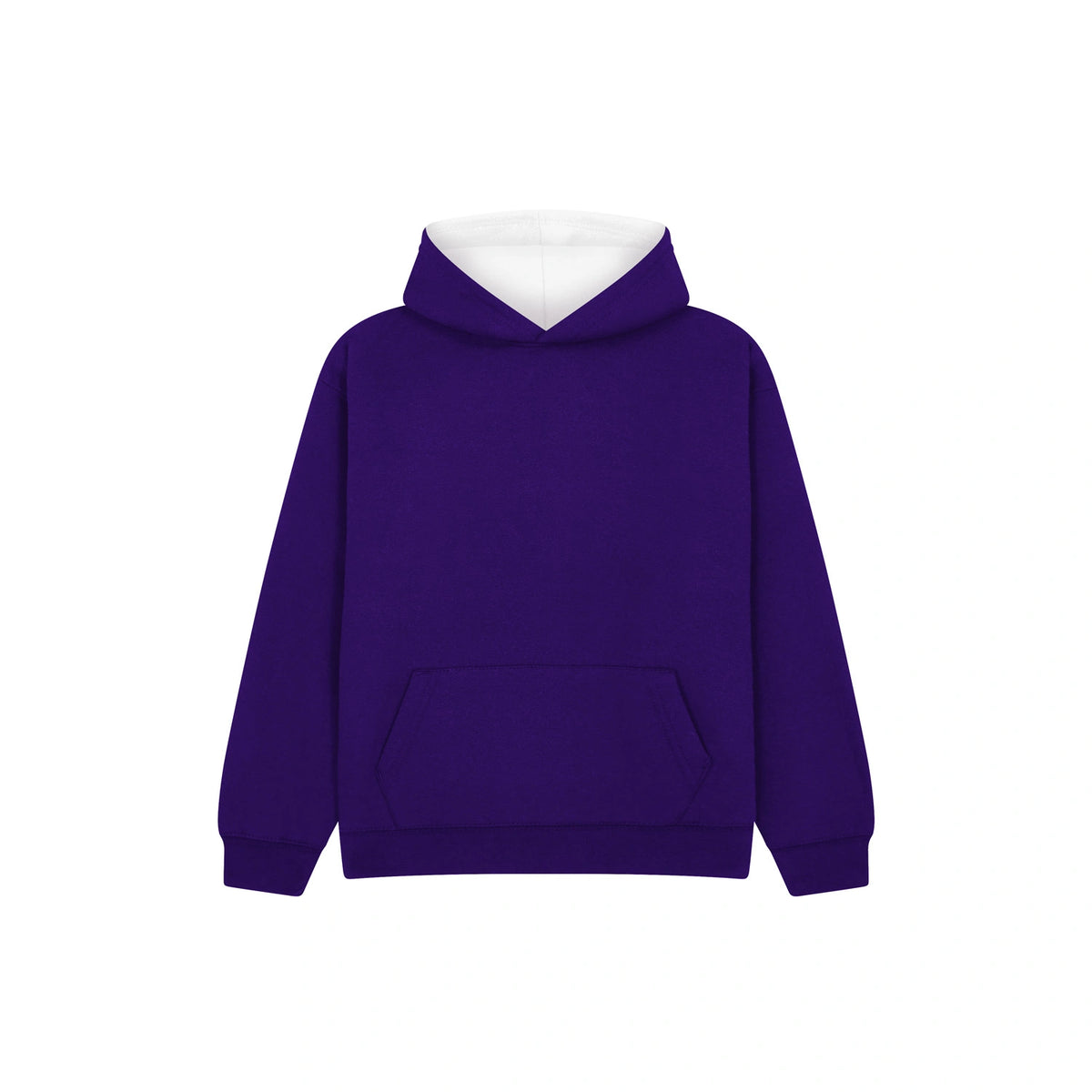 Cotton Ridge - Eclipse Kids Premium Contrast Hoodie - Purple / White
