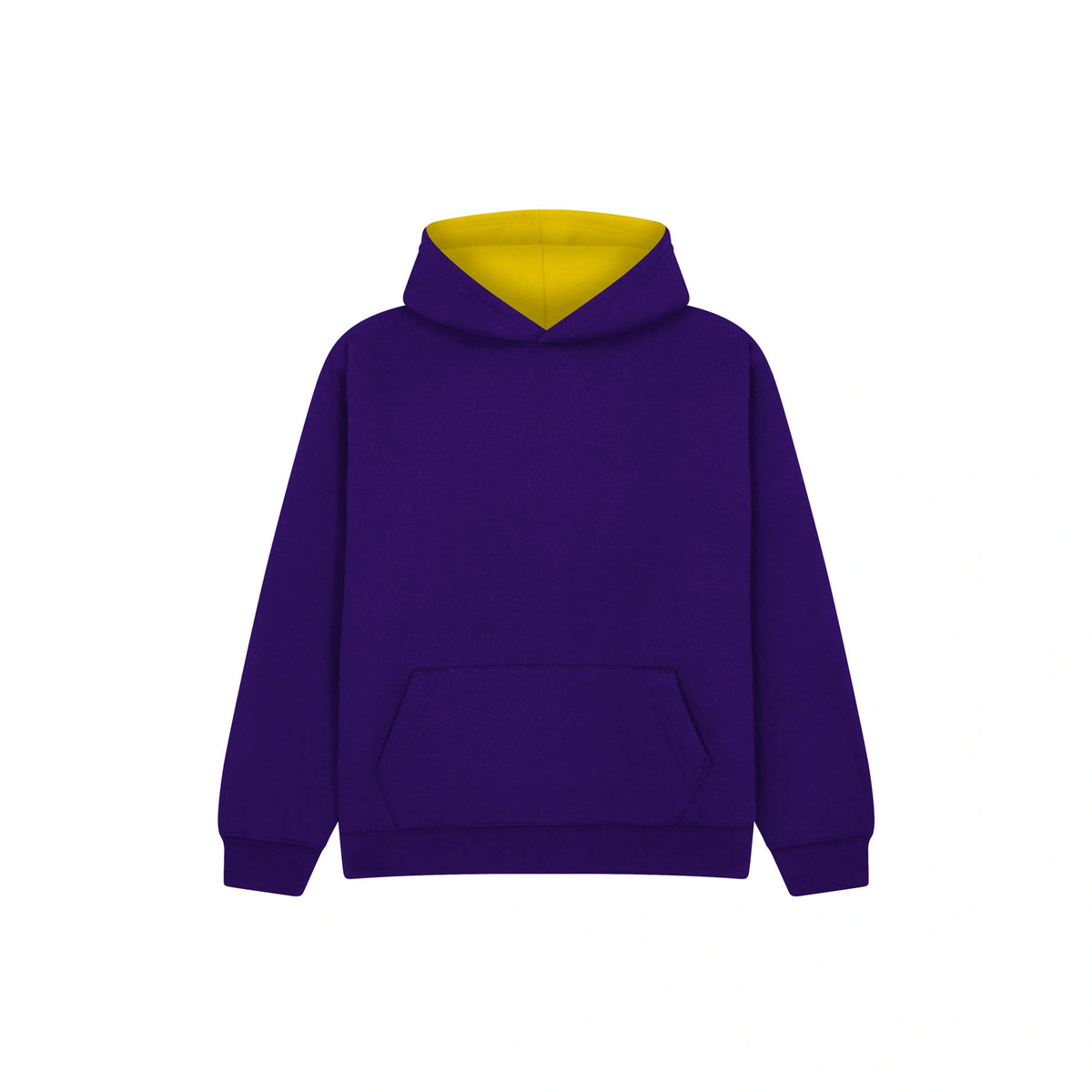 Cotton Ridge - Eclipse Kids Premium Contrast Hoodie - Purple / Yellow