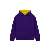 Cotton Ridge - Eclipse Kids Premium Contrast Hoodie - Purple / Yellow