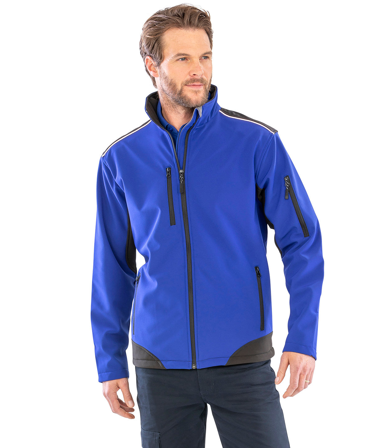 Result Ripstop softshell workwear jacket R124A - Black/Black