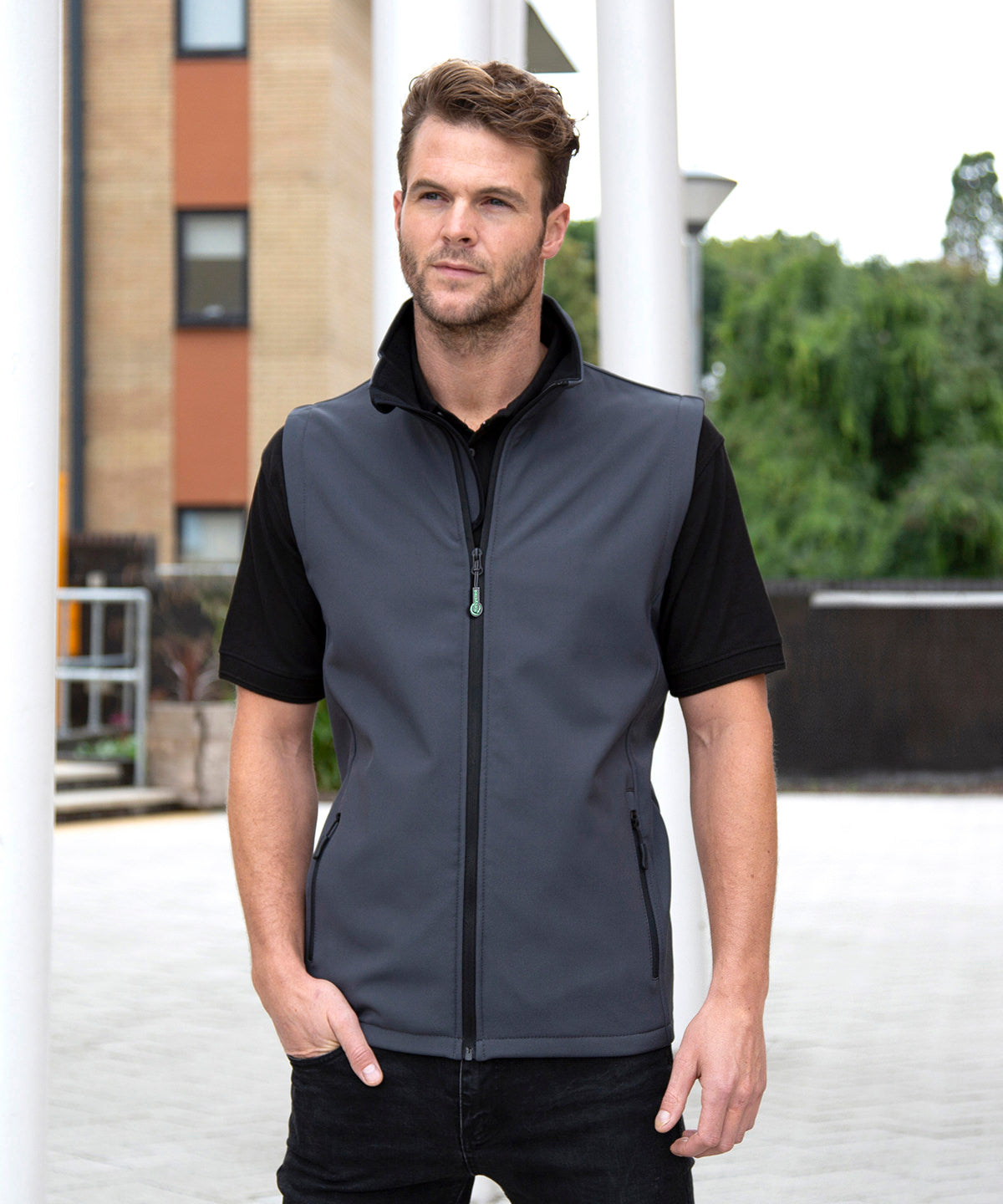 Result Printable softshell bodywarmer R232M - Black/Black