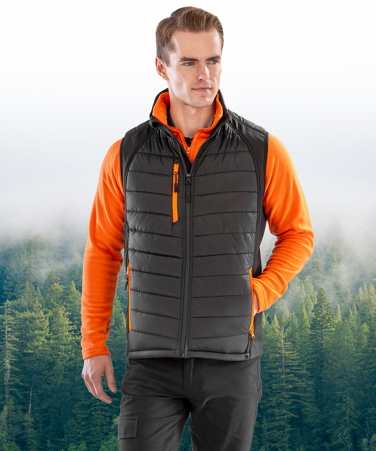 Result Compass padded softshell gilet R238X - Black/Black