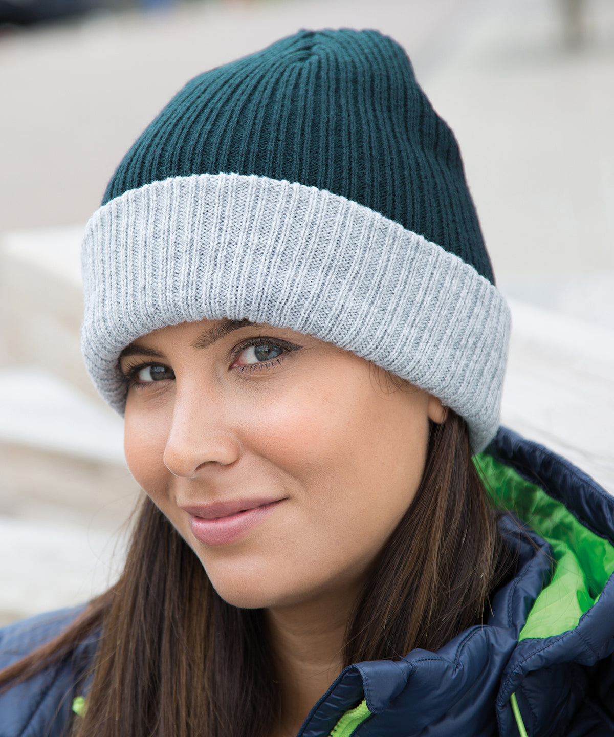 Result Double-layer knitted hat R378X - Black/Grey