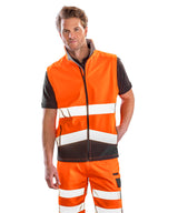 Result Printable safety softshell gilet R451X - Fluorescent Orange/Black