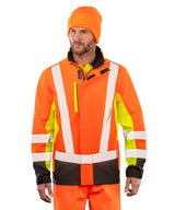Result Recycled 3-layer printable 3-tone safety softshell R506X - Fluorescent Yellow/Fluorescent Orange/Black