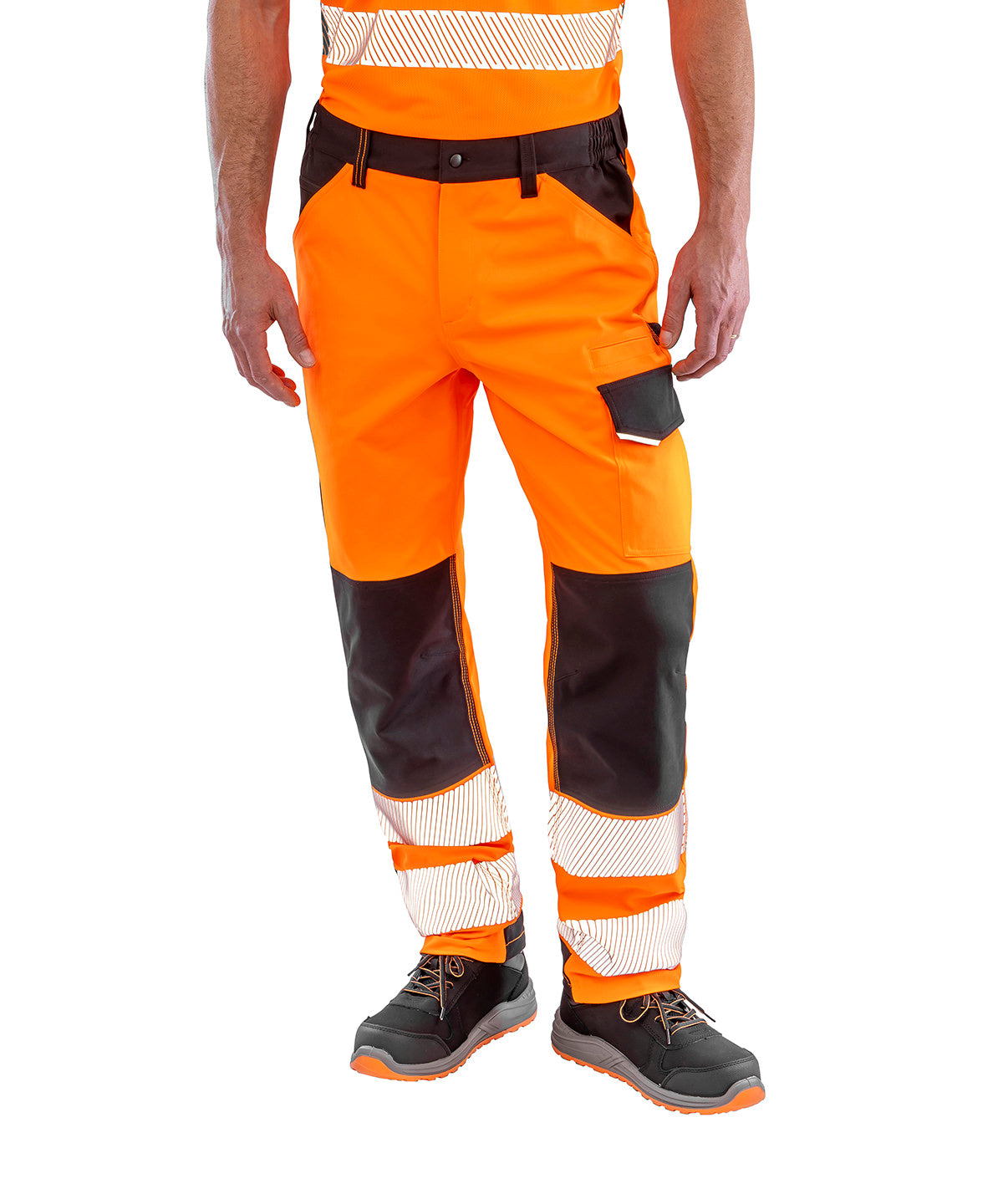 Result Safe-Guard recycled dynamic stretch safety trousers R517X - Fluorescent Orange
