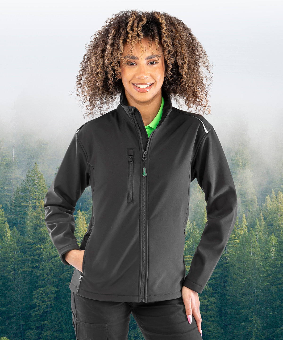 Result Women's recycled 3-layer printable softshell jacket R900F - Black
