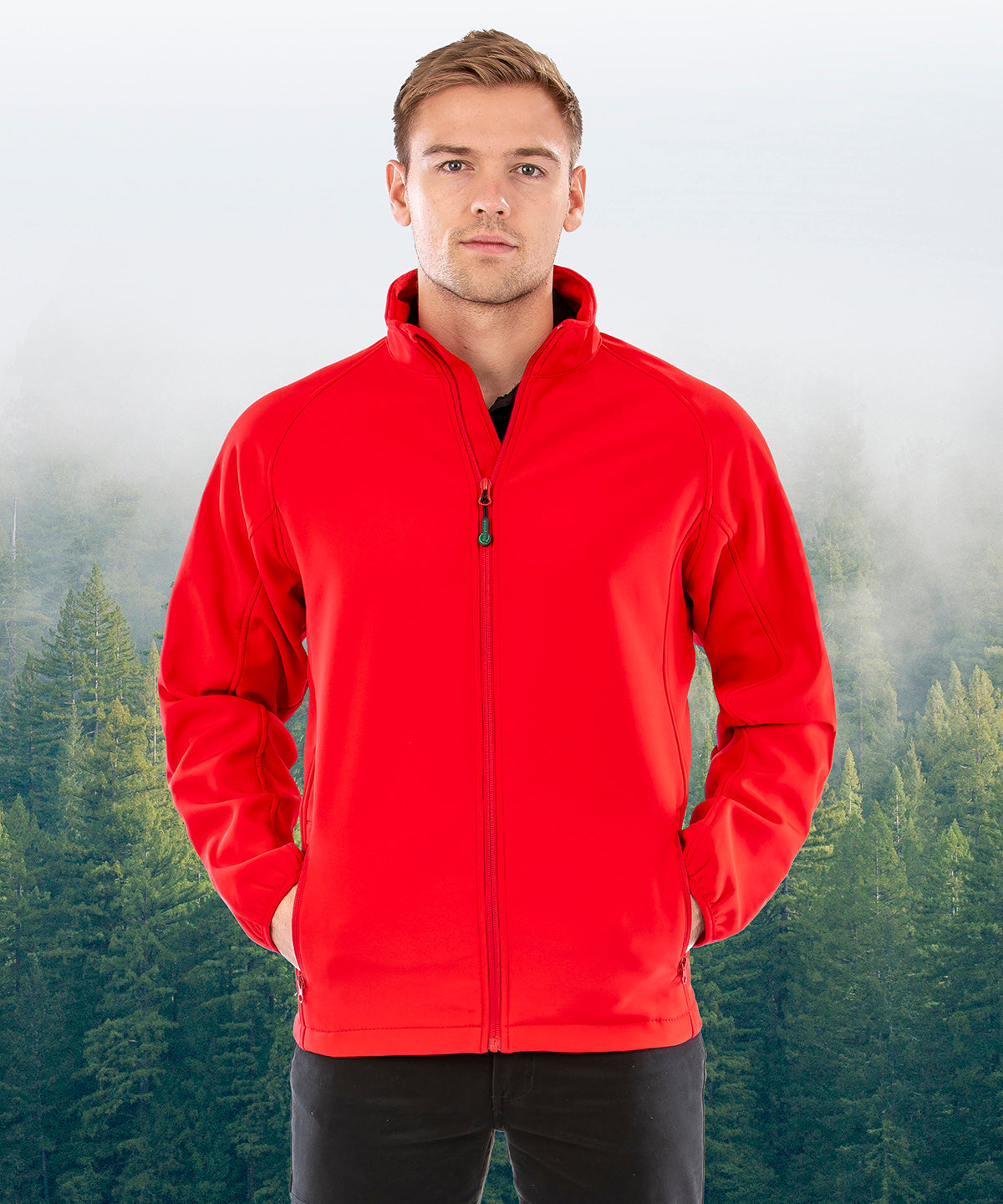 Result Men's recycled 2-layer printable softshell jacket R901M - Black
