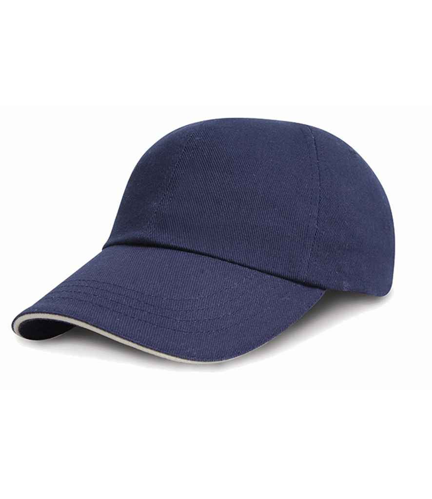 Result Kids Low Profile Heavy Brushed Cotton Cap with Sandwich Peak RC024PB