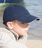 Result Kids Low Profile Heavy Brushed Cotton Cap with Sandwich Peak RC024PB