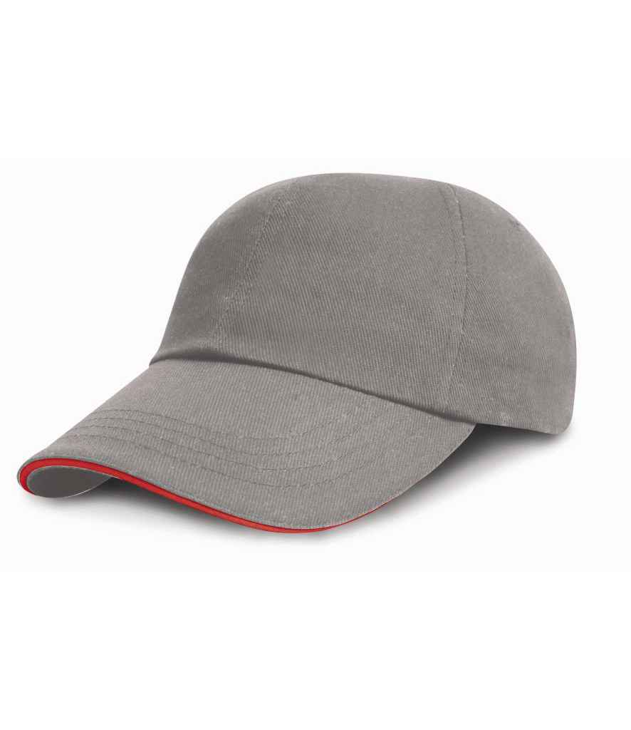 Result Low Profile Heavy Brushed Cotton Cap with Sandwich Peak RC024P