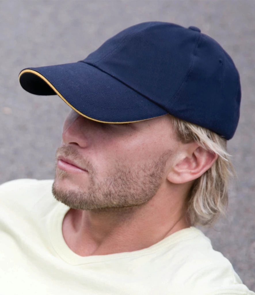 Result Low Profile Heavy Brushed Cotton Cap with Sandwich Peak RC024P