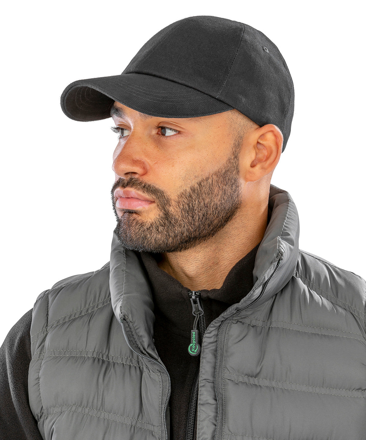 Result Low-profile heavy brushed cotton cap RC24X - Black