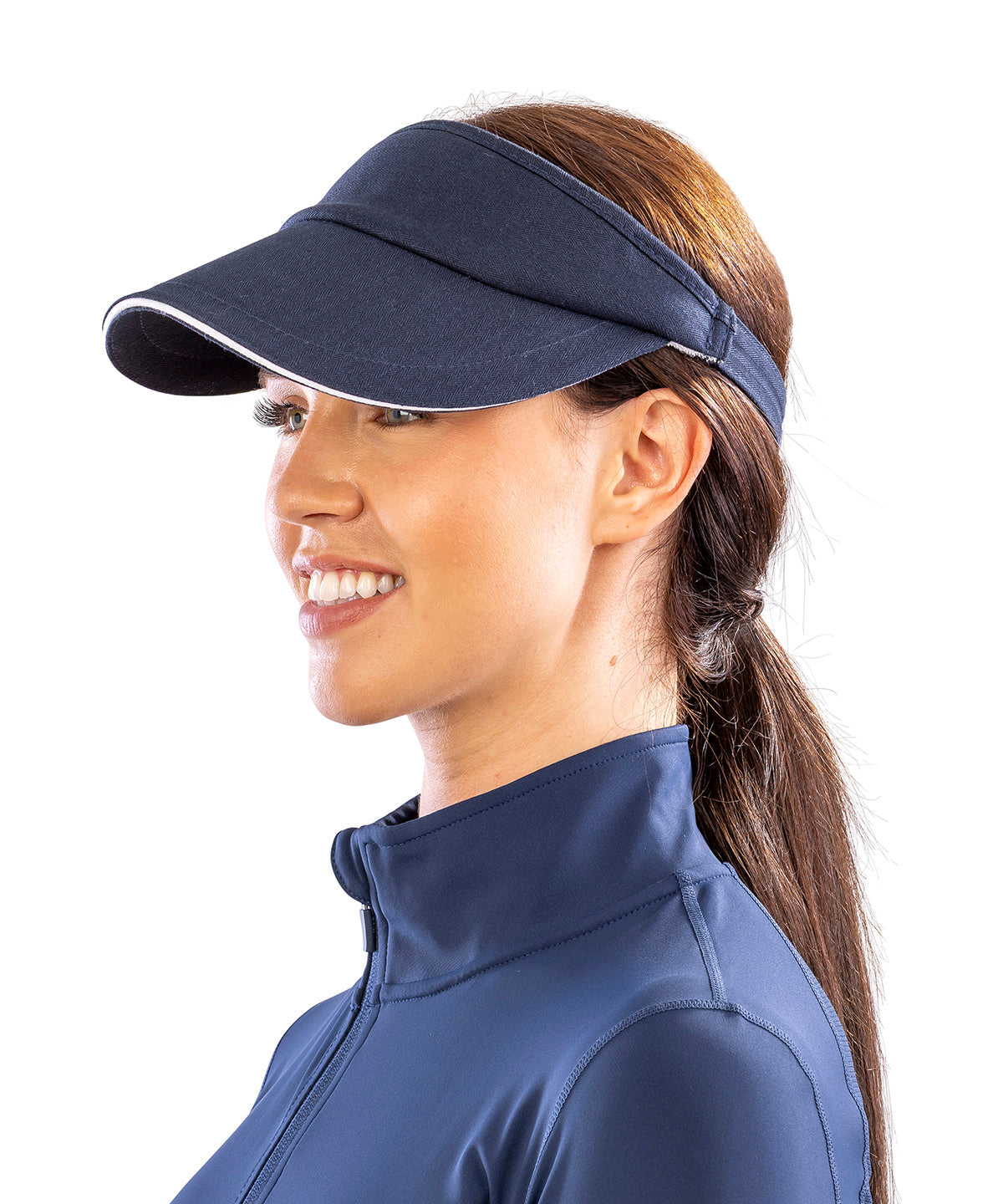 Result Herringbone sun visor with sandwich peak RC48X - Navy/White