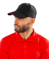 Result Brushed coton printers/embroiderers cap with sandwich peak RC50X - Black/Red