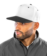 Result Bronx original flat peak snapback dual colour cap RC82X - Black/Azure
