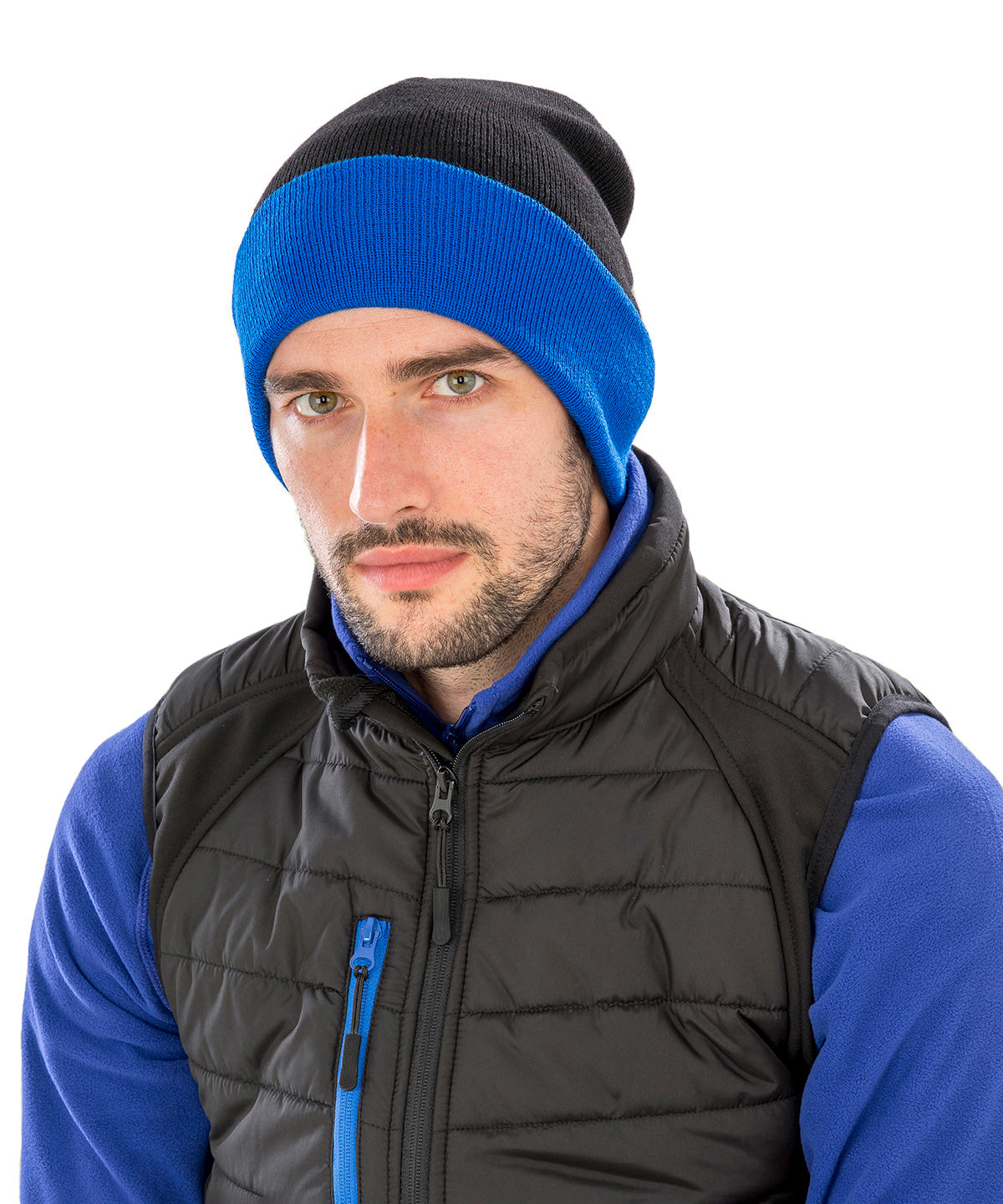Result Recycled compass beanie RC930 - Black/Grey