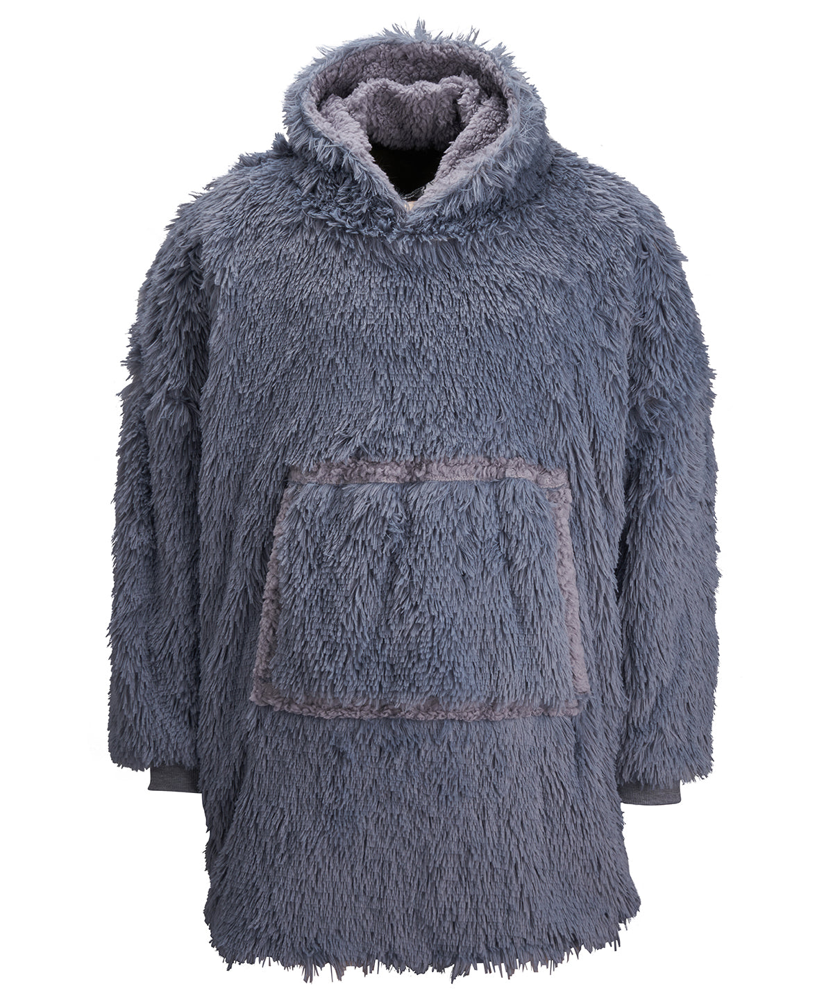 Ribbon - oversized cosy reversible shaggy sherpa hoodie - front view