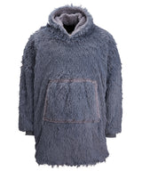 Ribbon - oversized cosy reversible shaggy sherpa hoodie - front view