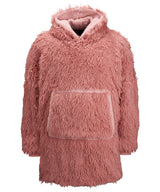 Ribbon - oversized cosy reversible shaggy sherpa hoodie - front view