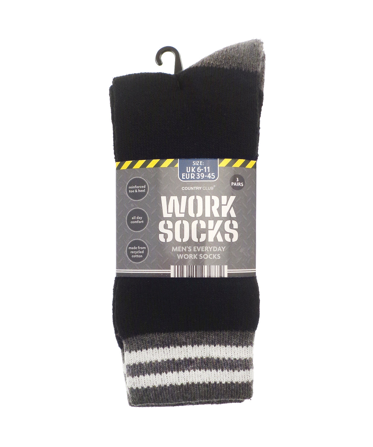 Ribbon - Men’s 3-pack work socks (recycled cotton) - front view