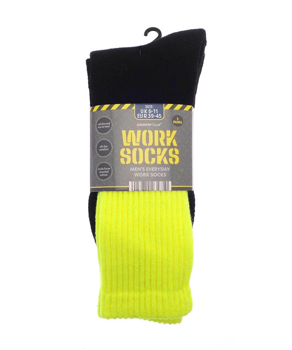 Ribbon - Men’s 3-pack work socks (recycled cotton) - front view