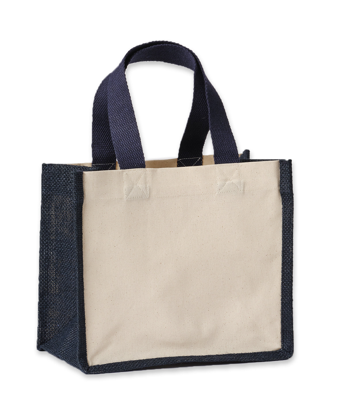 Nutshell - Jute canvas panel shopper - front view