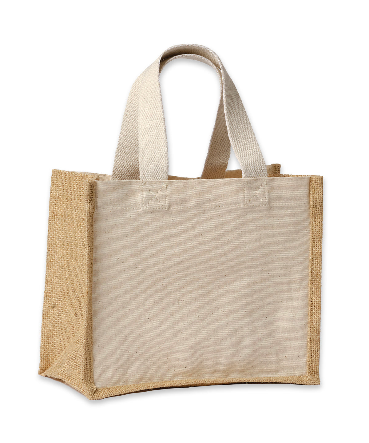 Nutshell - Jute canvas panel shopper - front view