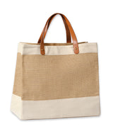 Nutshell - Adley jute with faux leather tote