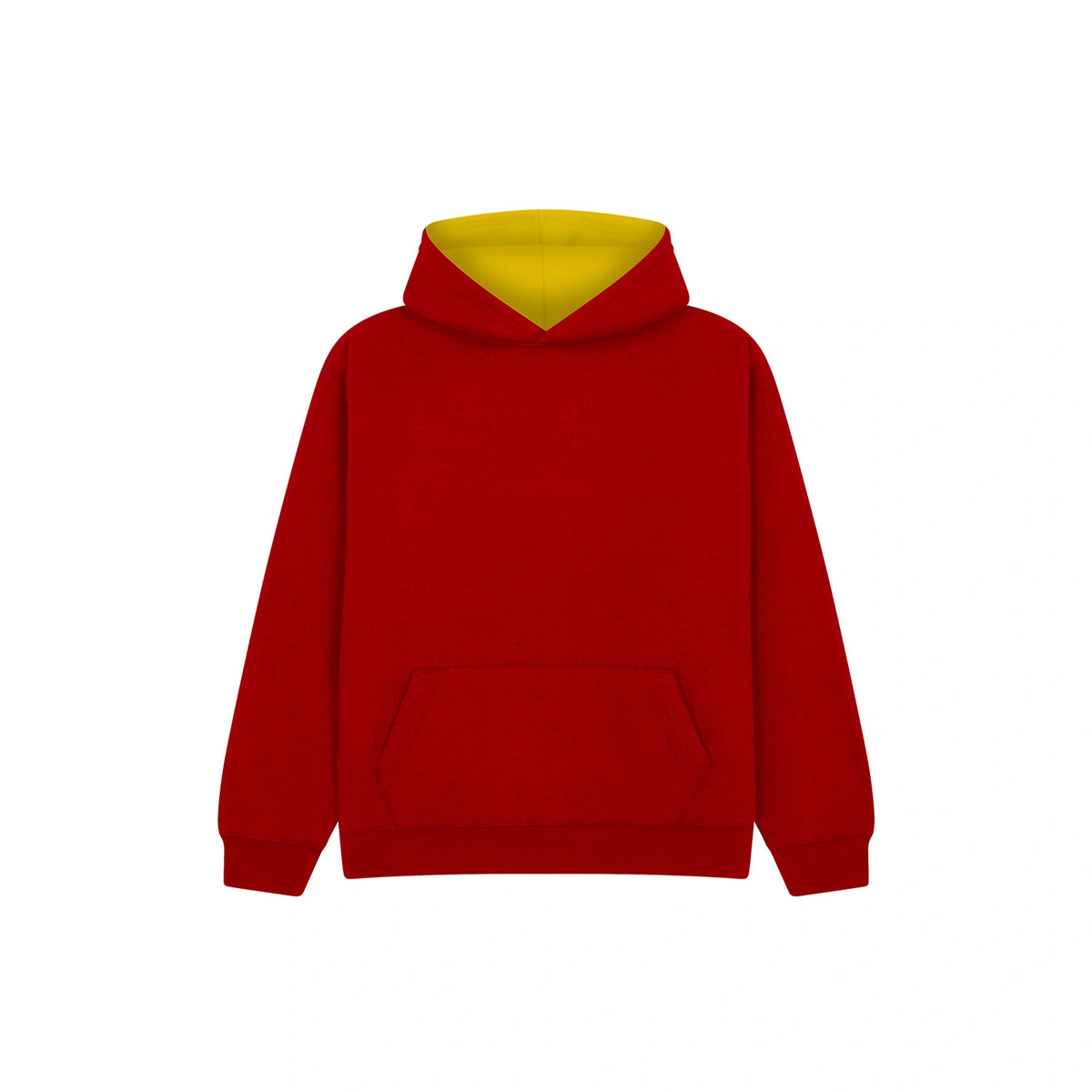 Cotton Ridge - Eclipse Kids Premium Contrast Hoodie - Red / Yellow