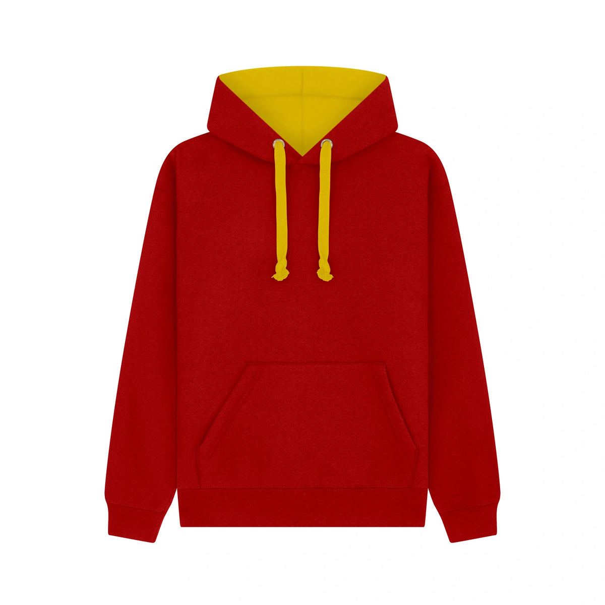 Cotton Ridge - Eclipse Premium Contrast Hoodie - Red / Yellow