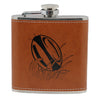 Rugby Hip Flask 6oz Leatherette Design by Dalaco