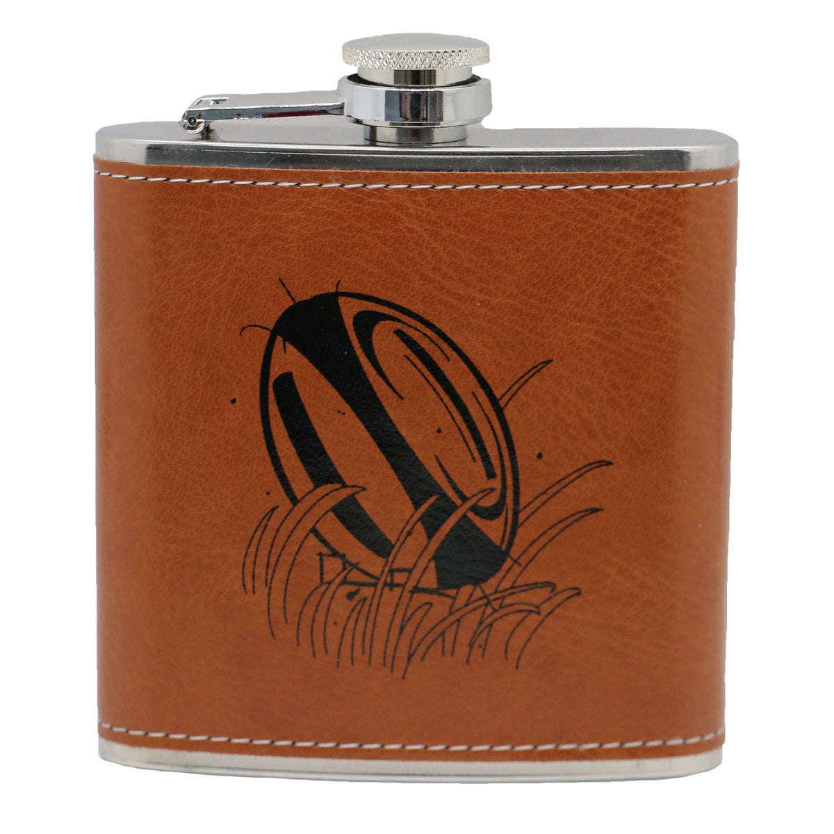 Rugby Hip Flask 6oz Leatherette Design by Dalaco