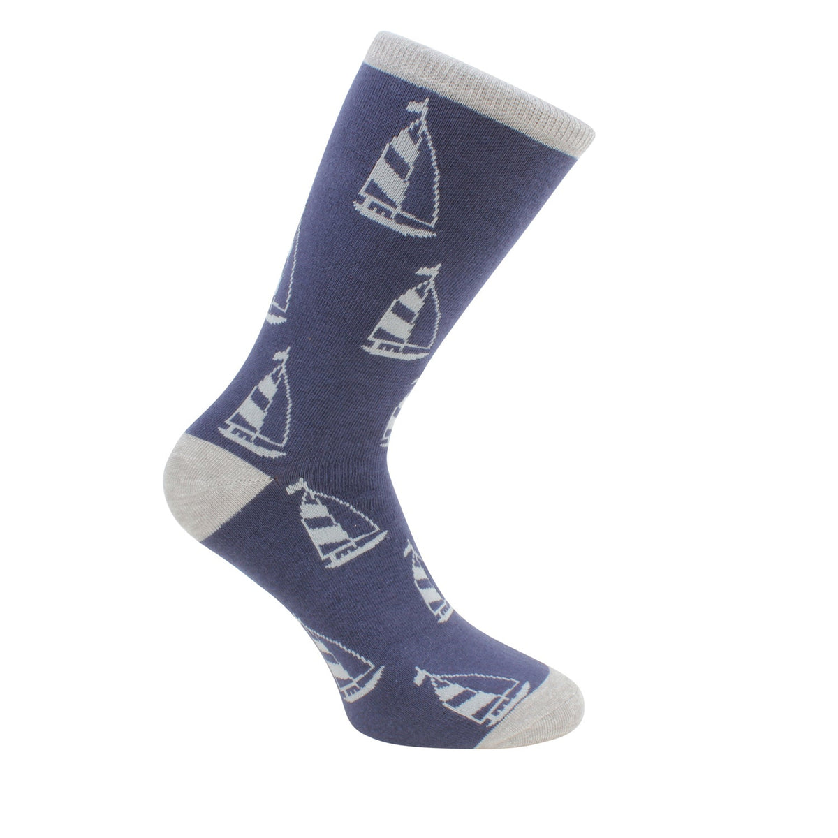 Yacht Socks – Blue and Grey Combed Cotton by Dalaco