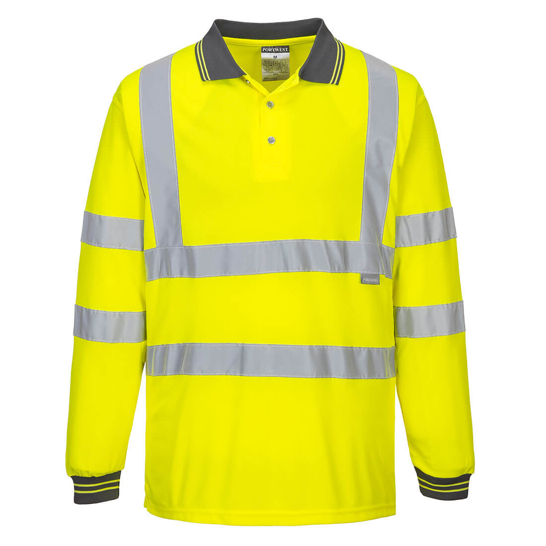 Portwest Hi-Vis Long Sleeved Polo Shirt S277