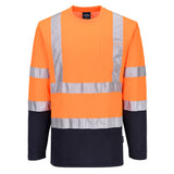 Portwest Two-Tone Long Sleeved Cotton Comfort T-Shirt S280