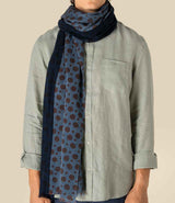 Spasso Blue Garnet Flowers Scarf SP157 - Blue Garnet Flowers
