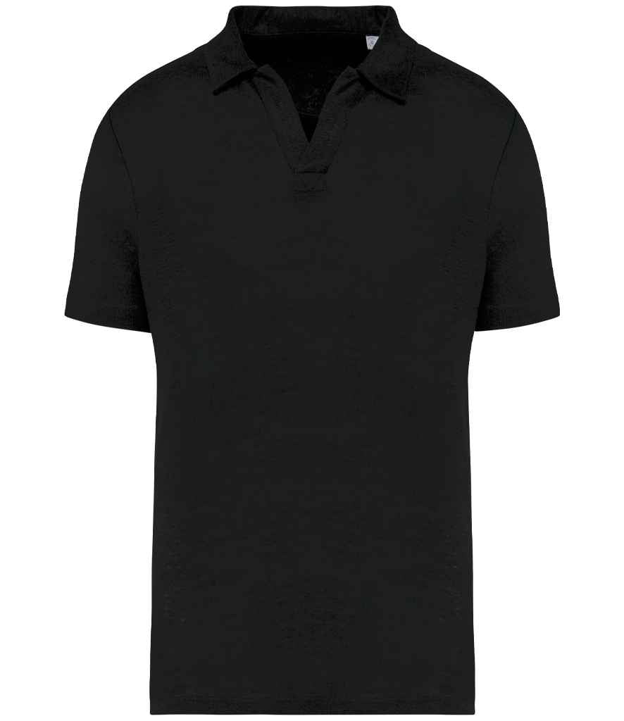 Spasso Linen Poloshirt SP220 - Black