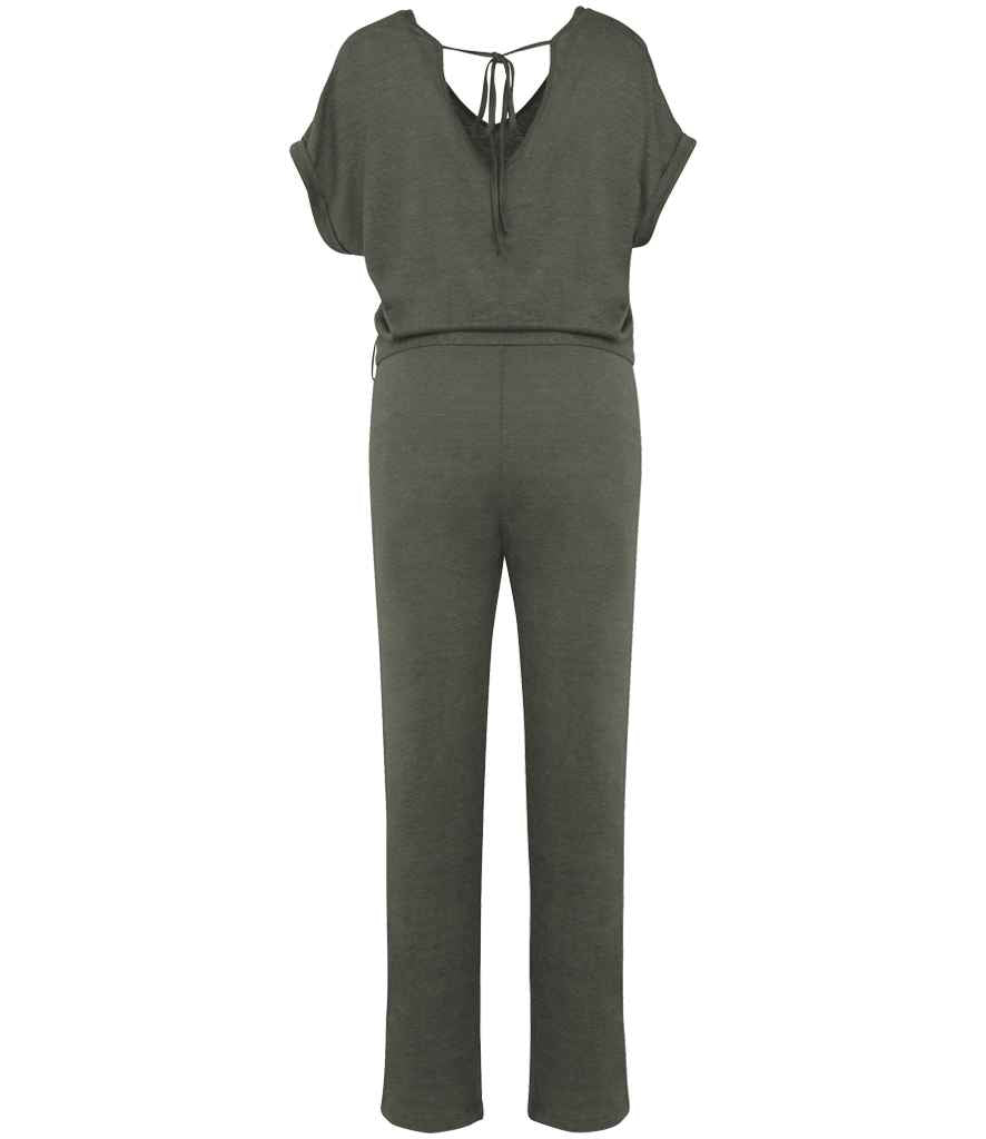 Spasso Ladies Short Sleeve Linen Knit Jumpsuit SP5004