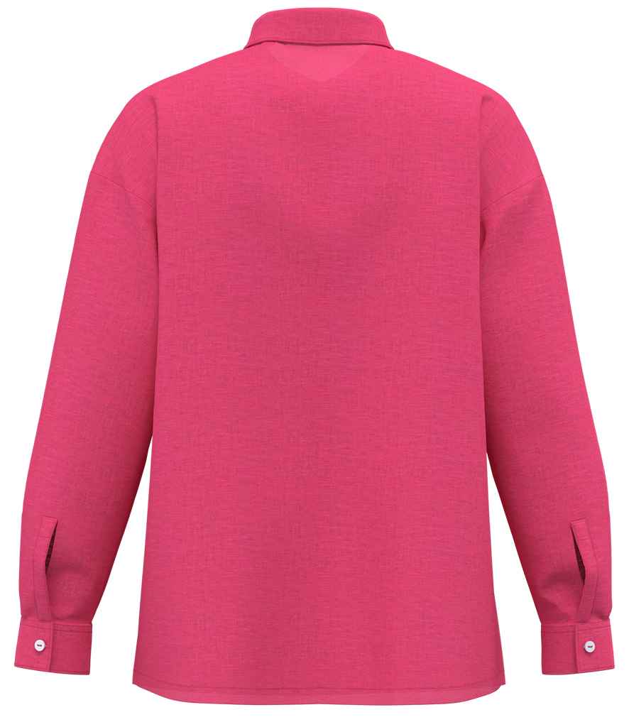 Spasso Ladies Long Sleeve Oversized Linen Shirt SP501