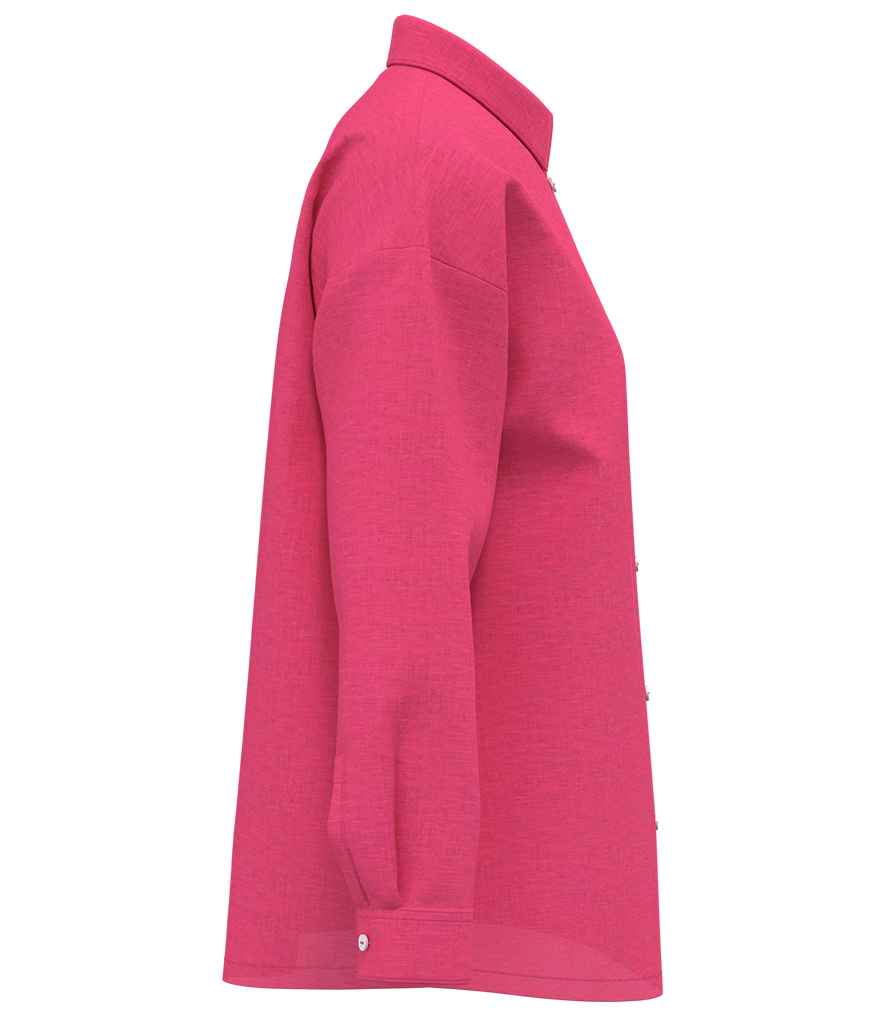 Spasso Ladies Long Sleeve Oversized Linen Shirt SP501